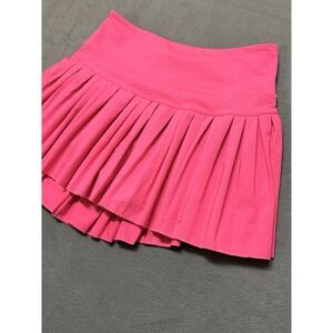 GOLD HINGE | Pleated Tennis Skirt Skort Preppycore Bright Pink 12" Length Size M